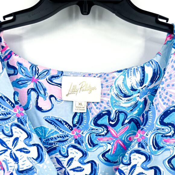 LILLY PULITZER Minka Skirted Romper XL Blue Bahamas Beachcomber NWOT - Picture 8 of 10